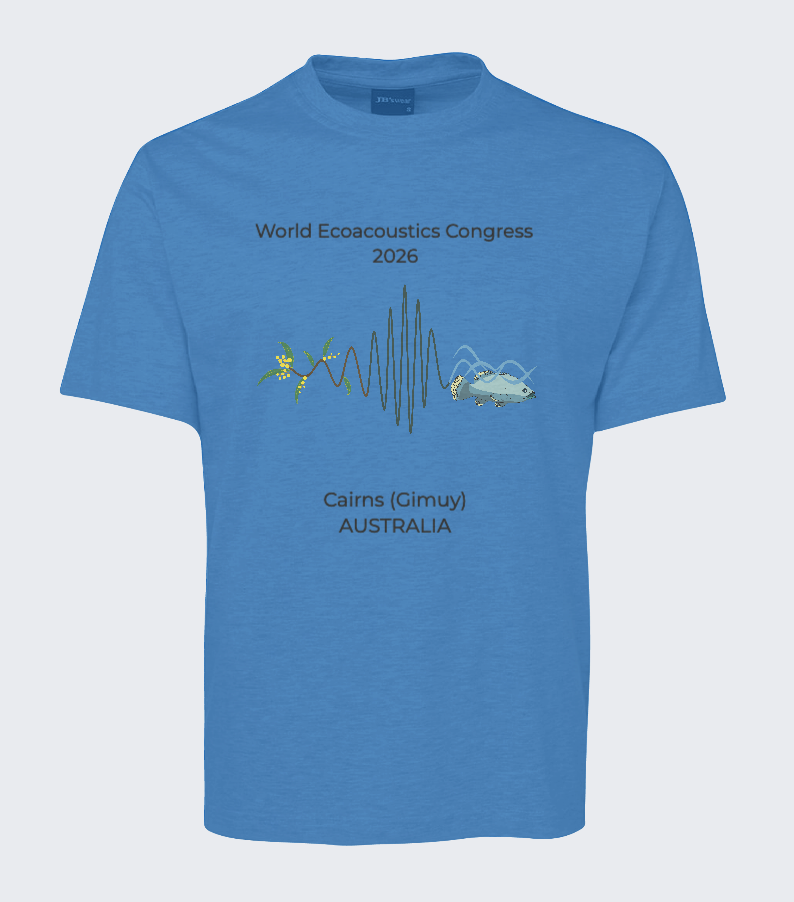 World Ecoacoustics Congress 2026 T-shirt in blue